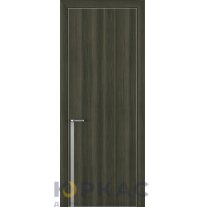 Дверь межкомнатная Квалитет К21 Дуб темный кромка ALU Серая молдинг серебро