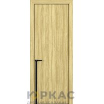 Дверь межкомнатная Квалитет К21 Дуб натуральный кромка ALU Черная молдинг черный