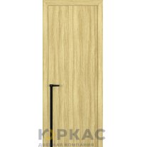 Дверь межкомнатная Квалитет К21 Дуб натуральный кромка ABS молдинг черный