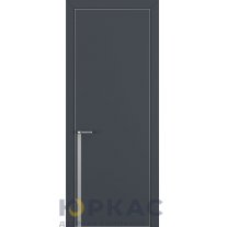 Дверь межкомнатная Квалитет К21 Графит премьер мат кромка ALU Серая молдинг серебро
