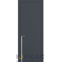 Дверь межкомнатная Квалитет К21 Графит премьер мат кромка ABS молдинг серебро