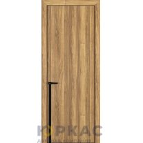 Дверь межкомнатная Квалитет К21 Орех грецкий кромка ALU Черная молдинг черный