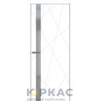 Дверь межкомнатная Chaos ДО ART Lite серый матовый Белая эмаль