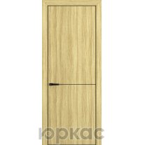 Дверь межкомнатная Квалитет К10 Дуб натуральный кромка ALU Черная молдинг черный