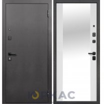 Дверь входная Гарда 7 см Серебро Зеркало Белый матовый