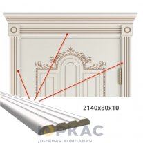 Наличник дверной Эстель 3 ручья Слоновая кость патина капучино