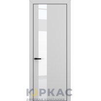 Дверь межкомнатная Квалитет К3 White Pure Матовый Серый кромка ALU Черная