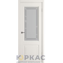 Дверь межкомнатная Winter Беатрис 2 ДО матовое с гравировкой Слоновая кость эмаль