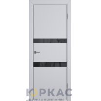 Дверь межкомнатная Winter Ньюта ДО черный лак Светло-серая эмаль