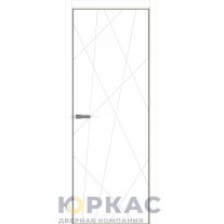 Дверь межкомнатная Chaos ДГ ART Lite Белая эмаль кромка ALU Золотая