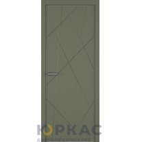 Дверь межкомнатная Chaos ДГ ART Lite Оливковая эмаль кромка ALU Серая