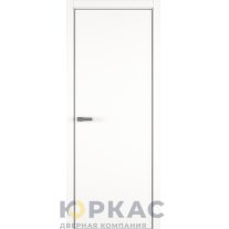 Дверь межкомнатная Elen ДГ ART Lite Белая эмаль кромка ALU Серая