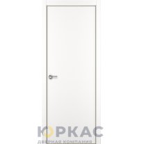 Дверь межкомнатная Elen ДГ ART Lite Белая эмаль кромка ALU Золотая