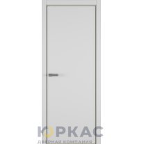 Дверь межкомнатная Elen ДГ ART Lite Светло-серая эмаль кромка ALU Золотая REVERS