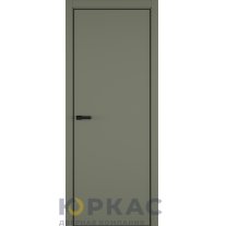 Дверь межкомнатная Elen ДГ ART Lite Оливковая эмаль кромка ALU Черная