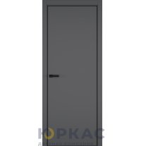 Дверь межкомнатная Elen ДГ ART Lite Темно-серая эмаль кромка ALU Черная
