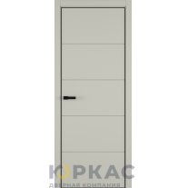 Дверь межкомнатная Groove ДГ ART Lite Серый шелк эмаль кромка ALU Черная