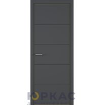 Дверь межкомнатная Groove ДГ ART Lite Темно-серая эмаль кромка ALU Золотая