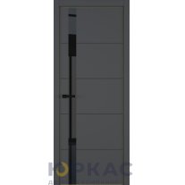 Дверь межкомнатная Groove ДО ART Lite черный лак Темно-серая эмаль ALU Золотая