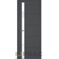 Дверь межкомнатная Groove ДО ART Lite Lacobel White Pure Темно-серая эмаль ALU Серая