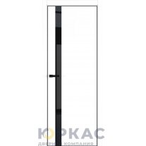 Дверь межкомнатная H2 ДО ART Lite черный лак Белая эмаль ALU Черная