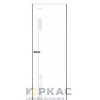 Дверь межкомнатная H2 ДО ART Lite Lacobel White Pure Белая эмаль ALU Серая