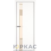 Дверь межкомнатная H3 ДО ART Lite бежевый лак Белая эмаль ALU Серая