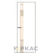 Дверь межкомнатная H3 ДО ART Lite бежевый лак Белая эмаль ALU Золотая
