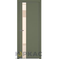 Дверь межкомнатная H3 ДО ART Lite бежевый лак Оливковая эмаль ALU Серая