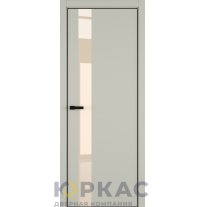 Дверь межкомнатная H3 ДО ART Lite бежевый лак Серый шелк эмаль ALU Черная