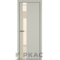 Дверь межкомнатная H3 ДО ART Lite бежевый лак Серый шелк эмаль ALU Золотая