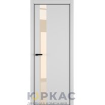 Дверь межкомнатная H3 ДО ART Lite бежевый лак Светло-серая эмаль ALU Черная