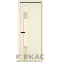 Дверь межкомнатная H3 ДО ART Lite бежевый лак Жемчужно-перламутровая эмаль ALU Черная