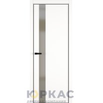 Дверь межкомнатная H3 ДО ART Lite бронза матовое Белая эмаль ALU Черная