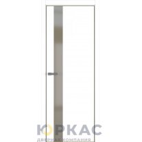 Дверь межкомнатная H3 ДО ART Lite бронза матовое Белая эмаль ALU Золотая