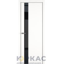 Дверь межкомнатная H3 ДО ART Lite черный лак Белая эмаль ALU Серая