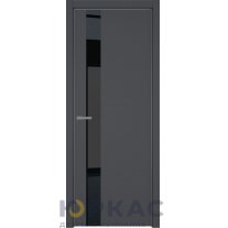 Дверь межкомнатная H3 ДО ART Lite черный лак Темно-серая эмаль ALU Серая