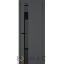 Дверь межкомнатная H3 ДО ART Lite черный лак Темно-серая эмаль ALU Золотая