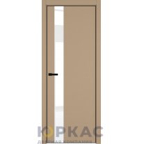 Дверь межкомнатная H3 ДО ART Lite Lacobel White Pure Бежевая эмаль ALU Черная