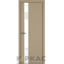 Дверь межкомнатная H3 ДО ART Lite Lacobel White Pure Бежевая эмаль ALU Золотая