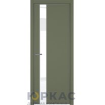 Дверь межкомнатная H3 ДО ART Lite Lacobel White Pure Оливковая эмаль ALU Серая