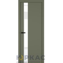 Дверь межкомнатная H3 ДО ART Lite Lacobel White Pure Оливковая эмаль ALU Золотая