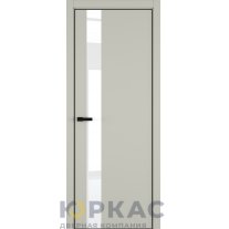 Дверь межкомнатная H3 ДО ART Lite Lacobel White Pure Серый шелк эмаль ALU Черная
