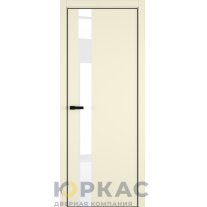 Дверь межкомнатная H3 ДО ART Lite Lacobel White Pure Жемчужно-перламутровая эмаль ALU Черная