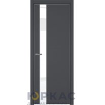 Дверь межкомнатная H3 ДО ART Lite Lacobel White Pure Темно-серая эмаль ALU Серая