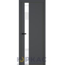 Дверь межкомнатная H3 ДО ART Lite Lacobel White Pure Темно-серая эмаль ALU Золотая