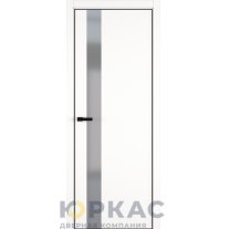 Дверь межкомнатная H3 ДО ART Lite серый матовый Белая эмаль ALU Черная