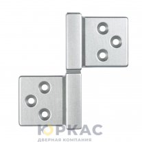 Петля накладная 143Q ALDEGHI LUIGI с квадратной осью Хром матовый