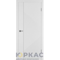 Дверь межкомнатная Linea ART1 ДГ Белая эмаль Молдинг серебро