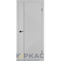 Дверь межкомнатная Linea ART1 ДГ Серебро эмаль Молдинг черный